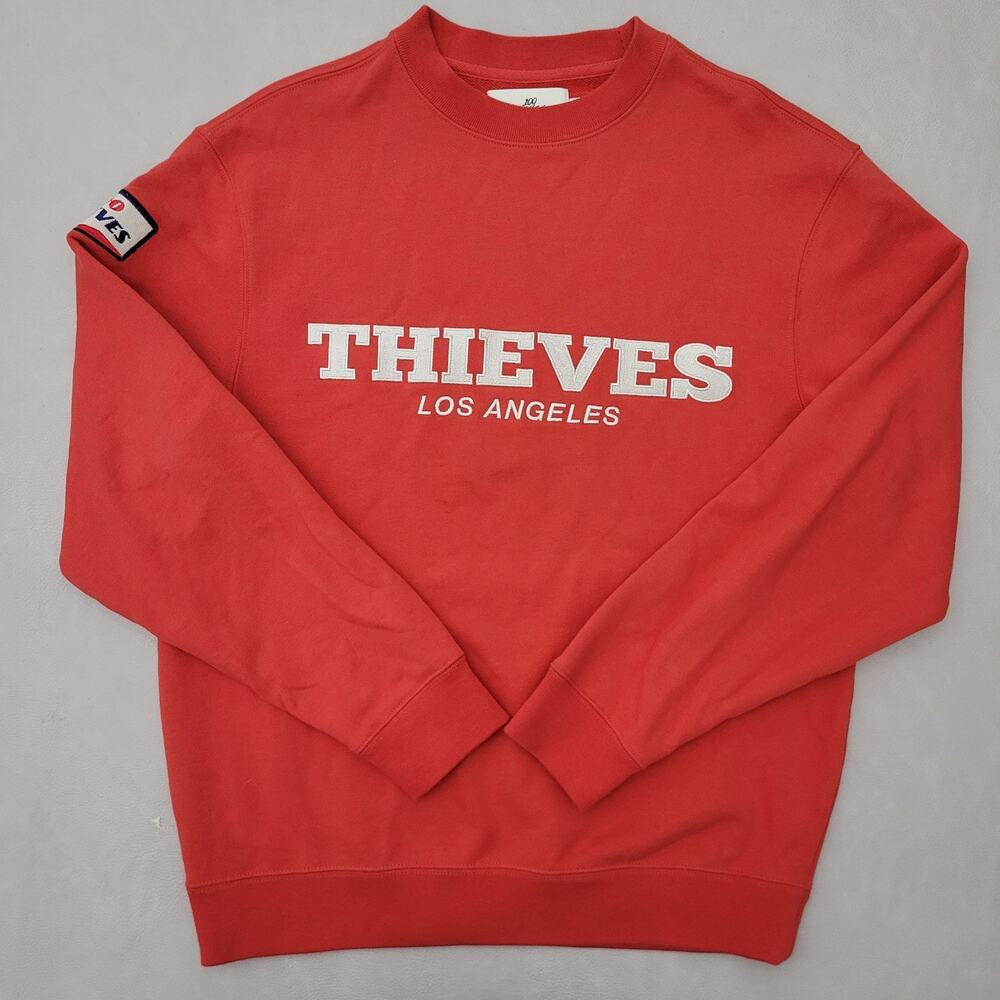 100 Thieves 100T Los Angeles Mens Hoodie Embroidered Center Logo Red Size Small
